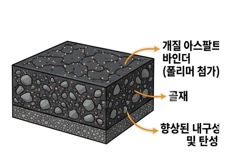 개질 아스콘 단면